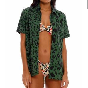 Agua Bendita Shirt Dean Balam Leopard Button Down